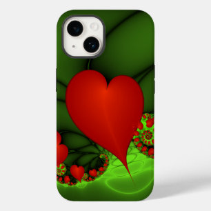 Red Hearts Verde limão Arte Fractal Moderna Abstra