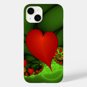 Red Hearts Verde limão Arte Fractal Moderna Abstra