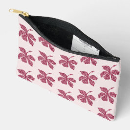 Red Hibiscus Floral Pattern Print Cut Sew Bag