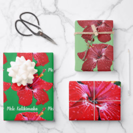 Red Hibiscus Mele Kalikimaka