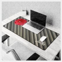 Red Hibiscus Modern Smokey Cinzas Stripes