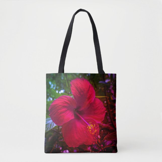 "Red Hibiscus" Tote Bag (Frente)