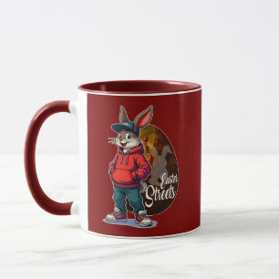 Red Hoodie Street Bunny – Easter Urban - caneca