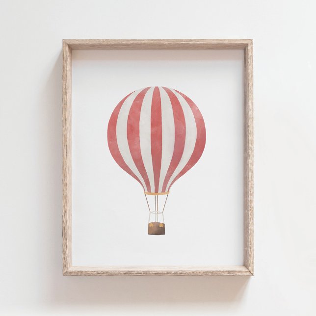 Red Hot Air Balloon Nursery Poster (Criador carregado)