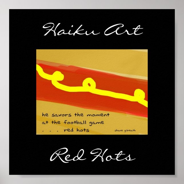 Red Hots Haiku Art Impressão (Frente)
