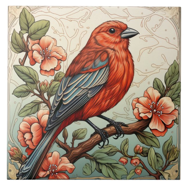 Red House Finch, art nouveau (Frente)