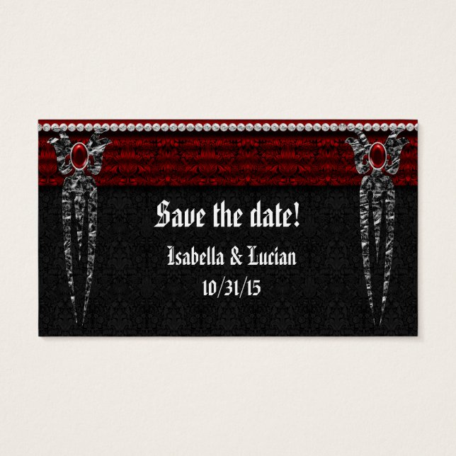 Red Jeweled Damask Vampire Wedding (Verso)
