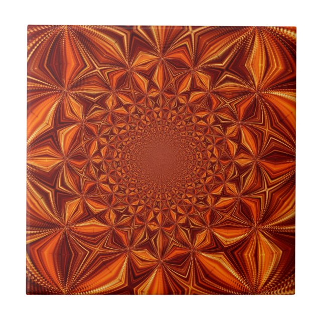 Red Kaleidoscope Digital Art Pattern- 28503 (Frente)