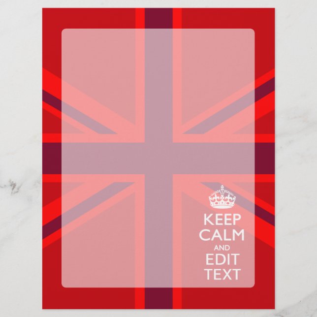 Red Keep Calm Mantenha seu texto na bandeira da to (Frente)