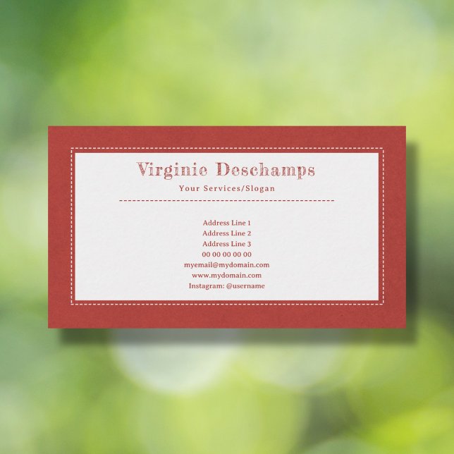 Red Kraft e Cartão de visita minimalista russo (Rustic Red Business Card)
