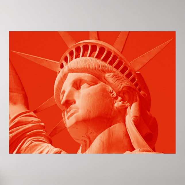 Red Lady Liberty Statue New York Poster (Frente)
