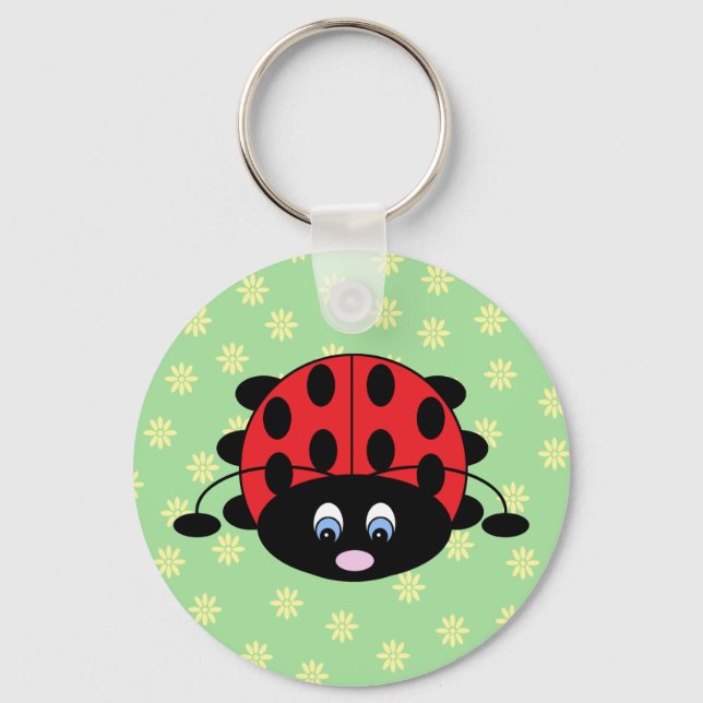 Red Ladybug com Chaveiro de Flores (Frente)