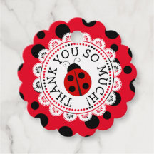 Red Ladybug Obrigado a Etiquetas de presentes pers