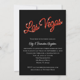 Red Las Vegas Sparkles Posta Convite para Casament