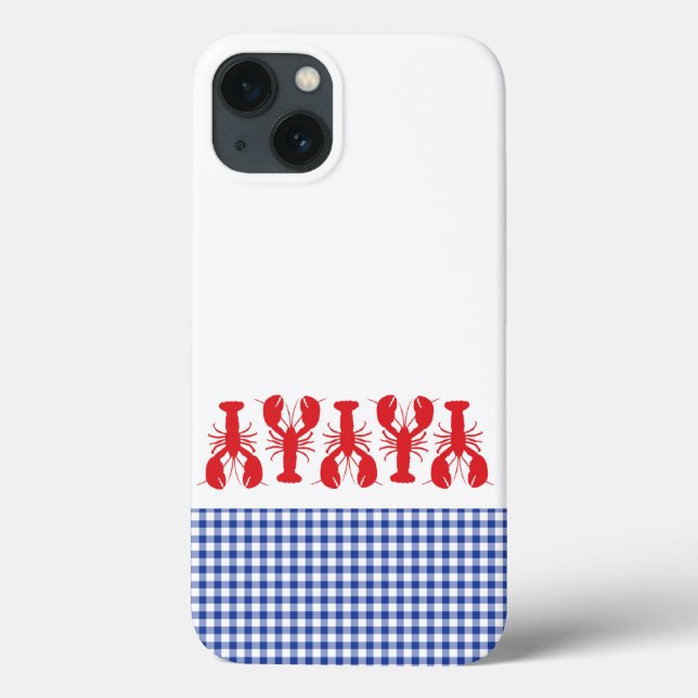 Red Lobster Blue Gingham Coastal Viagem Tech (Verso)