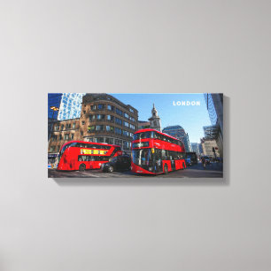 Red London Bus Stretch Canvas Print