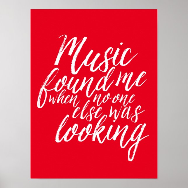 Red Music Quote - Poster de Caligrafia (Frente)