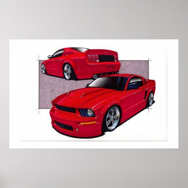 Red Mustang Poster (Frente)