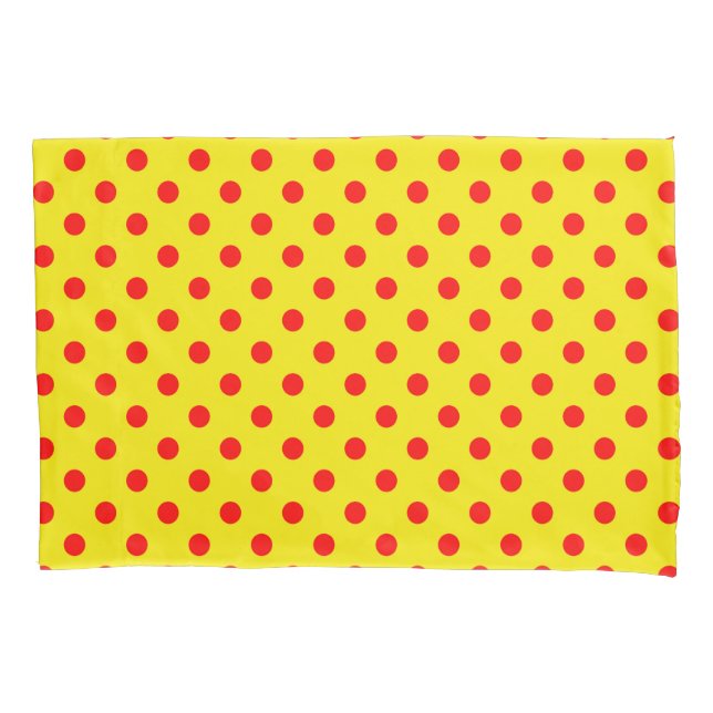 Red On Yellow Polka Dots Pattern Design  (Frente)