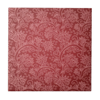 Red Paisley Damask Designer Floral Classic