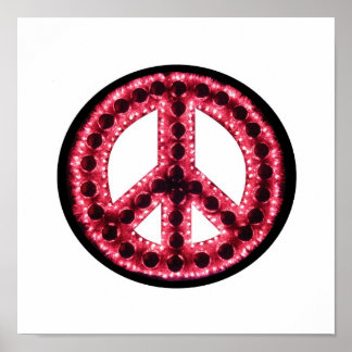 red  peace sign poster