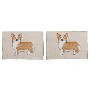 Red Pembroke Welsh Corgi - Cartoon Dogs Beige