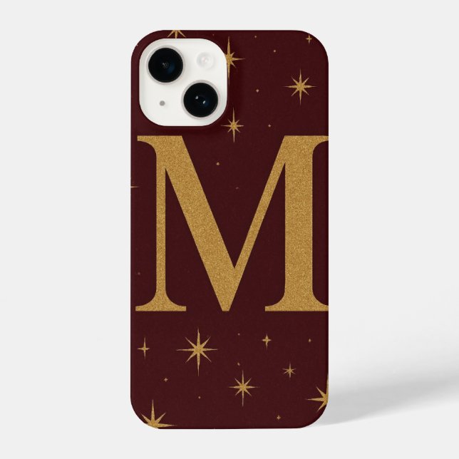 🔥 Red Phone Case with Big M & Yellow Stars – Bold (Verso)