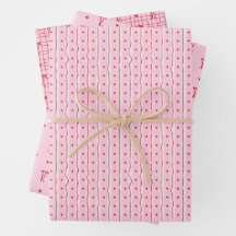 Red Pink Hand Drawn Hearts Bows Valentine’s Day Wr