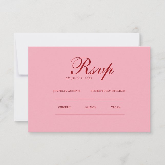 Red pink Minimalist Elegant | RSVP & QR Website (Frente)