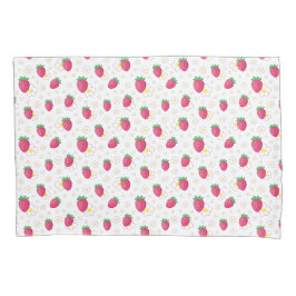 Red Pink Strawberry Pattern Cute Flowers