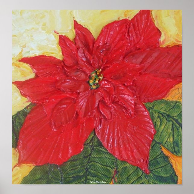 Red Poinsettia Fine Art Poster (Frente)