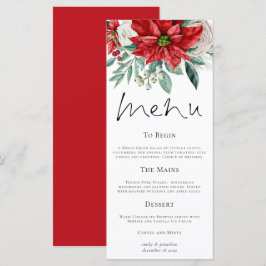 Red Poinsettias Foliage Menu Casamento de Natal