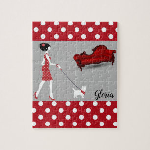 Red Polkadot Paris França Quebra-cabeça