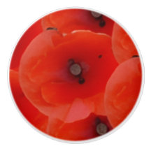 Red Poppoes Design Ceramic Pull Handles