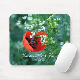 Red Poppy Art Personalized Mouse Pad