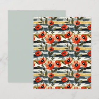 Red Poppy Floral Scrapbook Paper