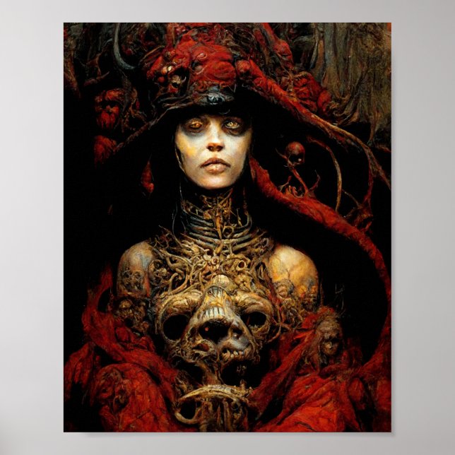 Red Queen Dark Fantasy Horror Art Poster (Frente)