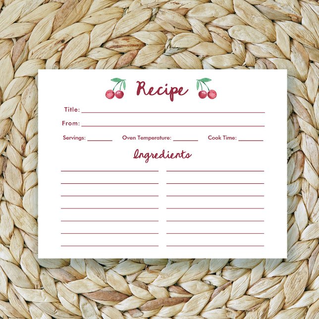 Red Retro Cherries | Placa de recebimento de chás  (Criador carregado)