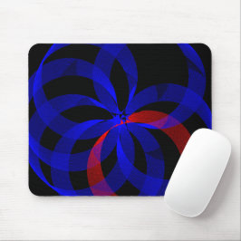 Red Revolving Accent Geometric Mouse Pad