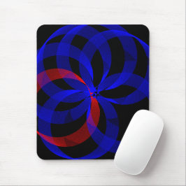 Red Revolving Accent Geometric Mouse Pad