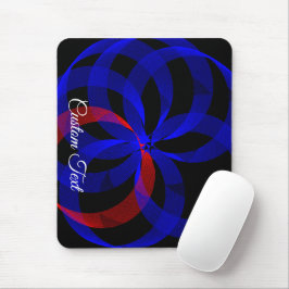 Red Revolving Accent Geometric Mouse Pad