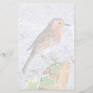 Red robin na arte da neve