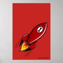 "Red Rocket 01" - Poster da série Rocket (Vermelho