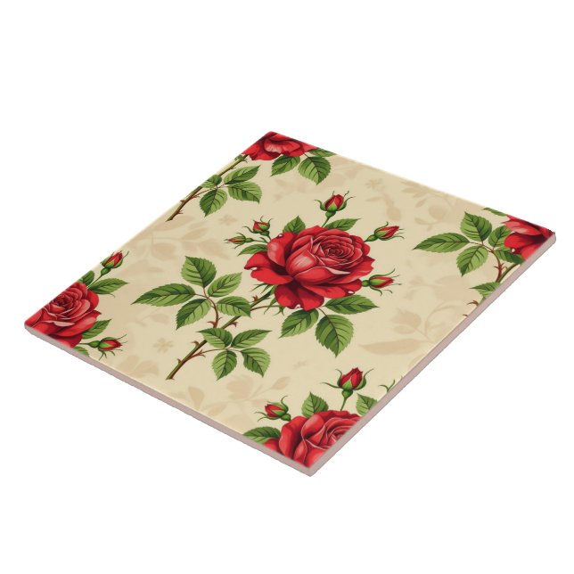 Red rose vintage pattern (Lateral)