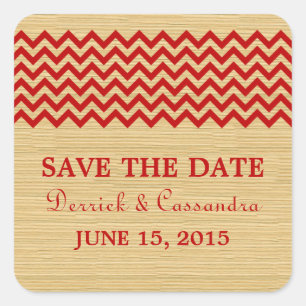 Red Rustic Chevron Salve os Adesivos de Data