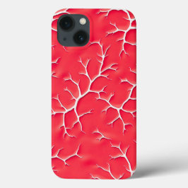 Red Salsa Branch Pattern iPhone Case