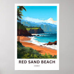 Red Sand Beach Hawaii Viagem Impressão