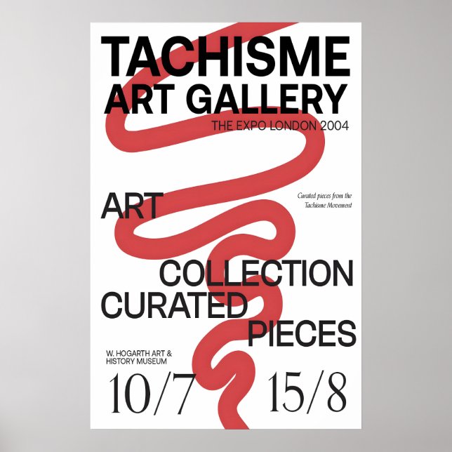 Red Scribble Tachisme Art Exhibition Poster (Frente)