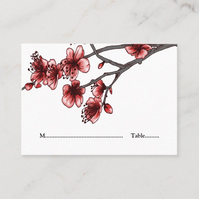 Red Simple Cherry Blossoms Cartões (Frente)