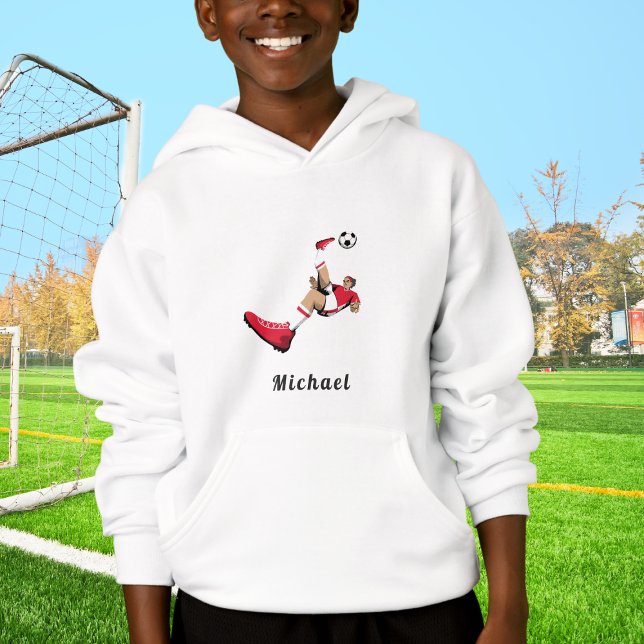 Red Soccer Illustration Silhouette Kid Name (Criador carregado)